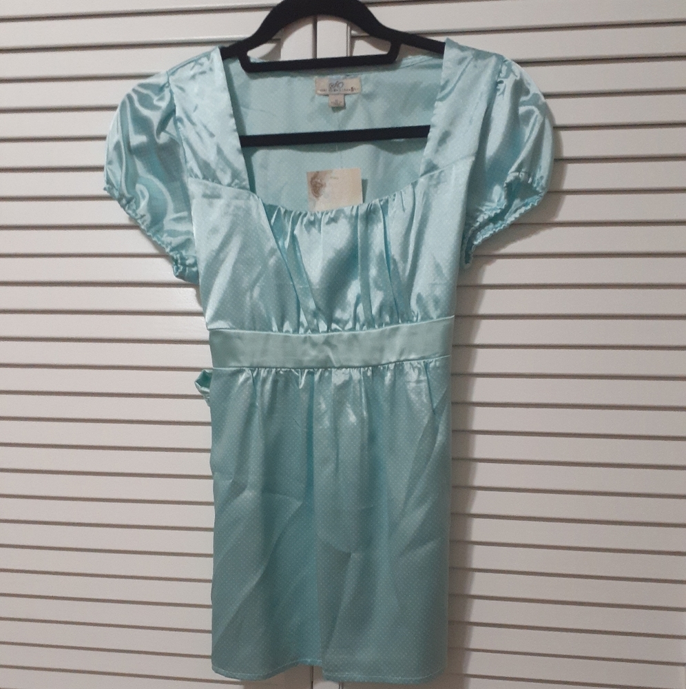 Silky back ties blouse size M